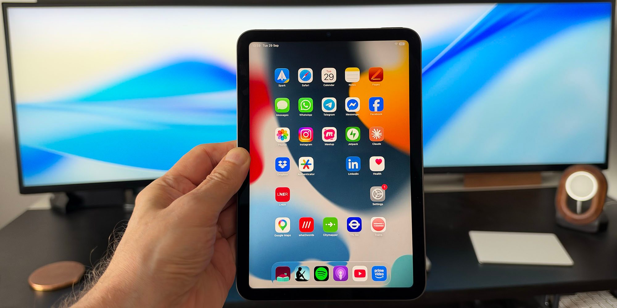 Using an iPad mini (shown) to preview the iPhone Duo experience